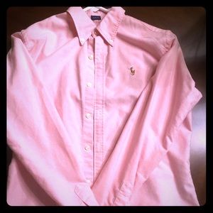 Ralph Lauren pink button down. Size 8 slim fit.